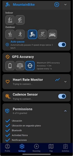 Activity configuration